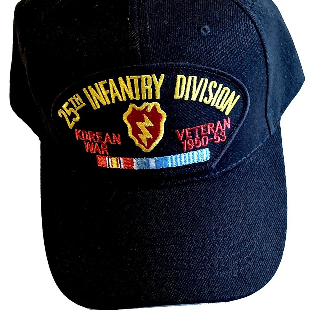 25th Infantry Division Korean War Veteran Hat6 panel black acrylic hat